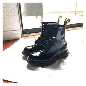 Patent leather boots